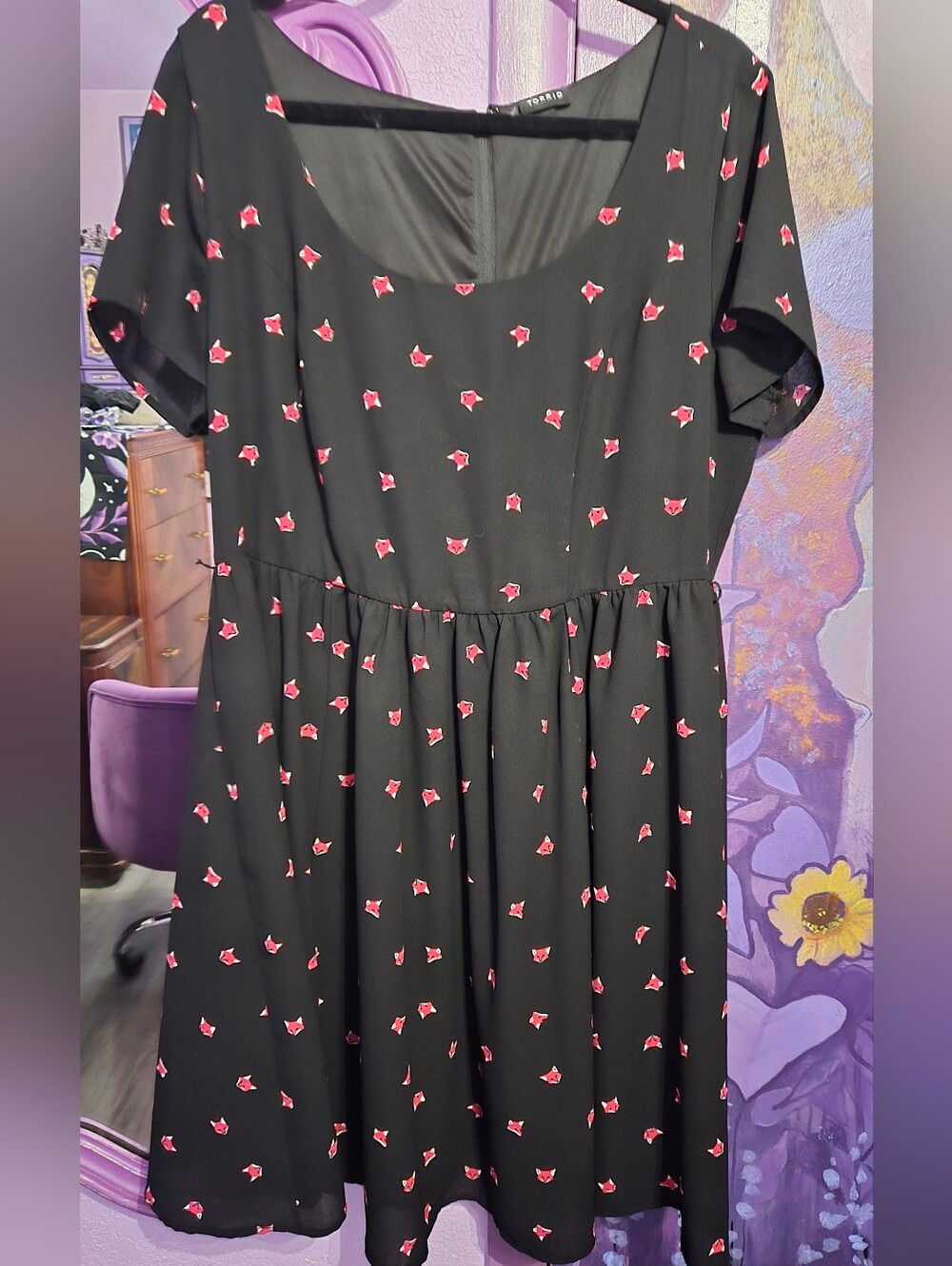 Fox Print Skater Dress